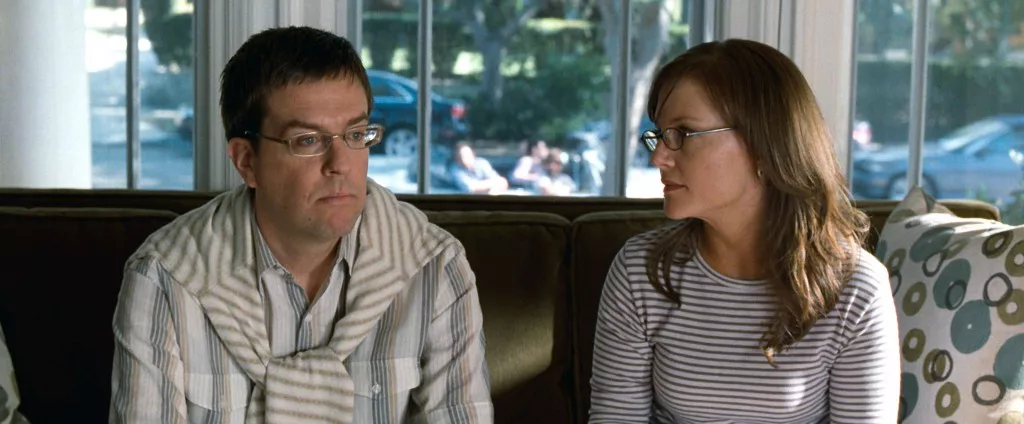 Ed Helms and Rachel Harris as a conflicted couple in The Hangover Ed Helms and Rachel Harris as a conflicted couple in The Hangover